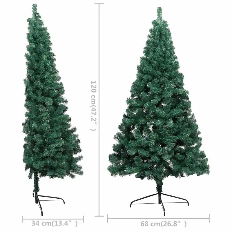 Artificial Half Pre-lit Christmas Tree with St& Green 120 cm