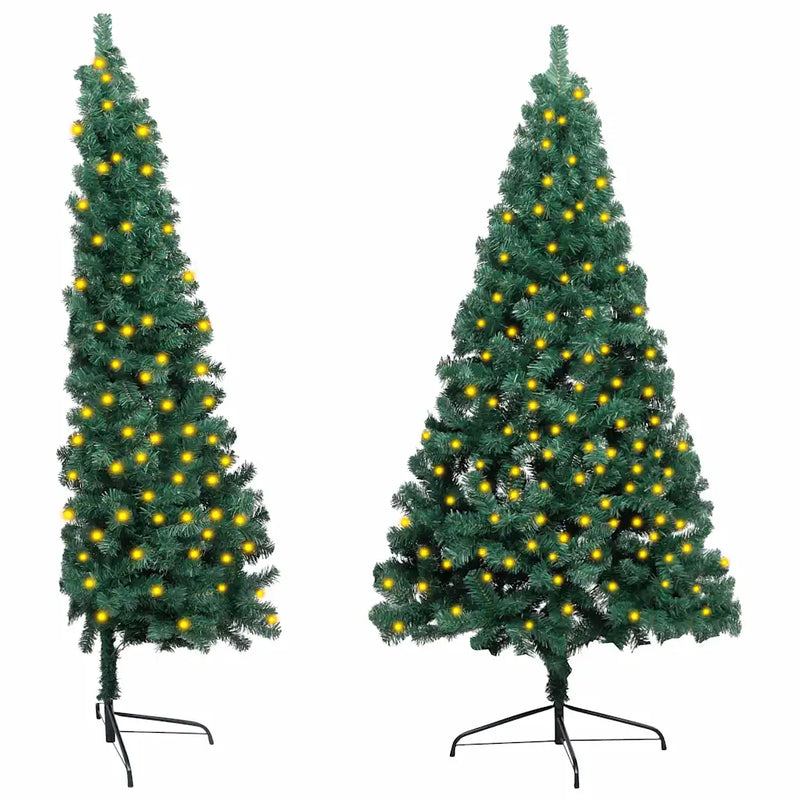Artificial Half Pre-lit Christmas Tree with St& Green 150 cm