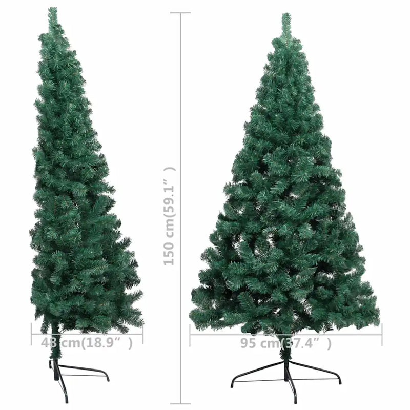 Artificial Half Pre-lit Christmas Tree with St& Green 150 cm