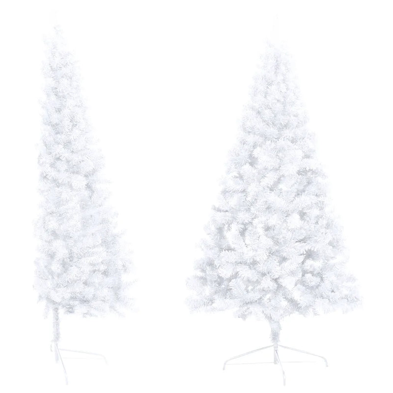 Artificial Half Pre-lit Christmas Tree with Stand White 120 cm PVC