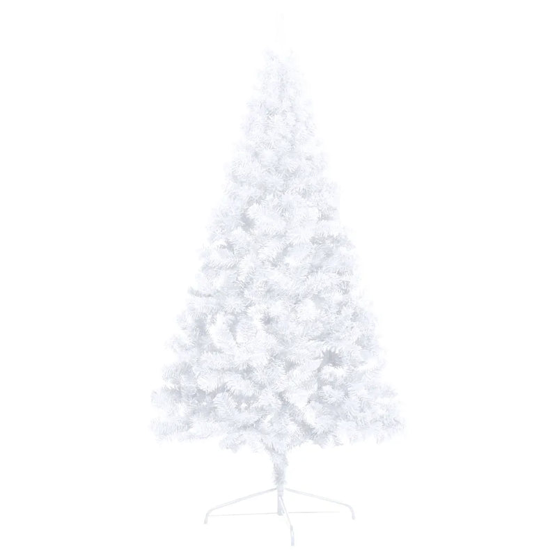 Artificial Half Pre-lit Christmas Tree with Stand White 120 cm PVC