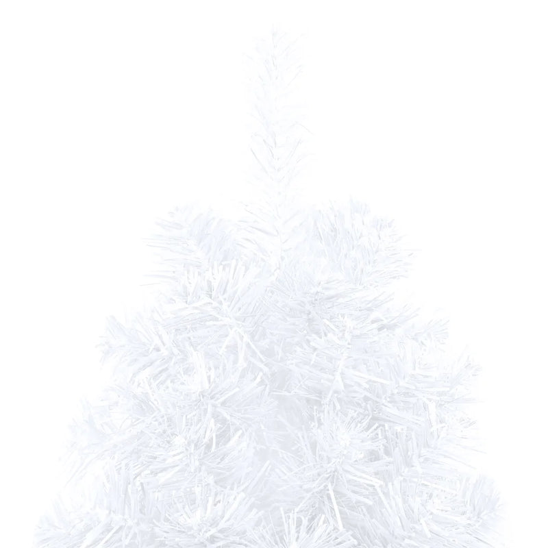 Artificial Half Pre-lit Christmas Tree with Stand White 120 cm PVC