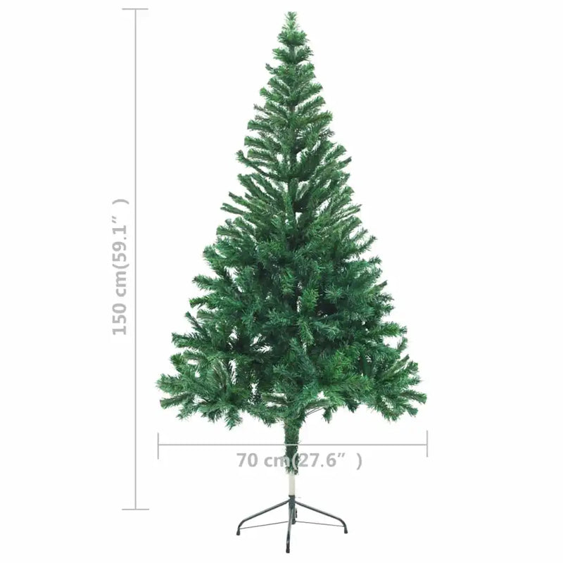 Artificial Pre-lit Christmas Tree with Stand 150cm 380 Branches