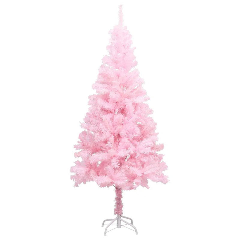 Artificial Pre-lit Christmas Tree with Stand Pink 150 cm PVC