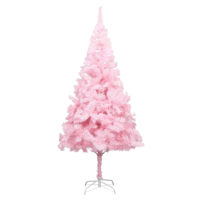 Artificial Pre-lit Christmas Tree with Stand Pink 180 cm PVC