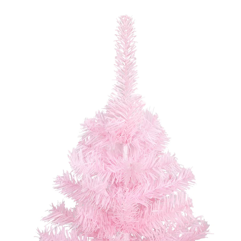 Artificial Pre-lit Christmas Tree with Stand Pink 180 cm PVC