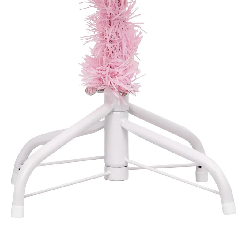 Artificial Pre-lit Christmas Tree with Stand Pink 240 cm PVC