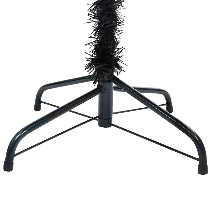 Artificial Pre-lit Christmas Tree with Stand Black 120 cm PVC