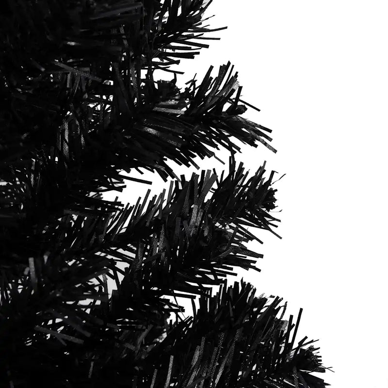 Artificial Pre-lit Christmas Tree with Stand Black 180 cm PVC