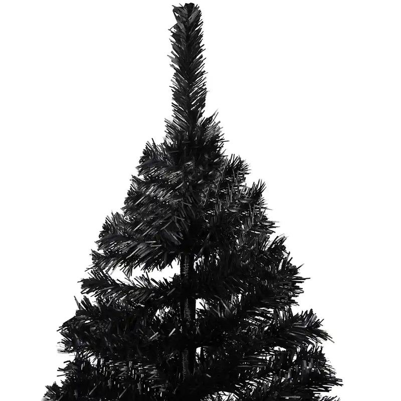 Artificial Pre-lit Christmas Tree with Stand Black 180 cm PVC