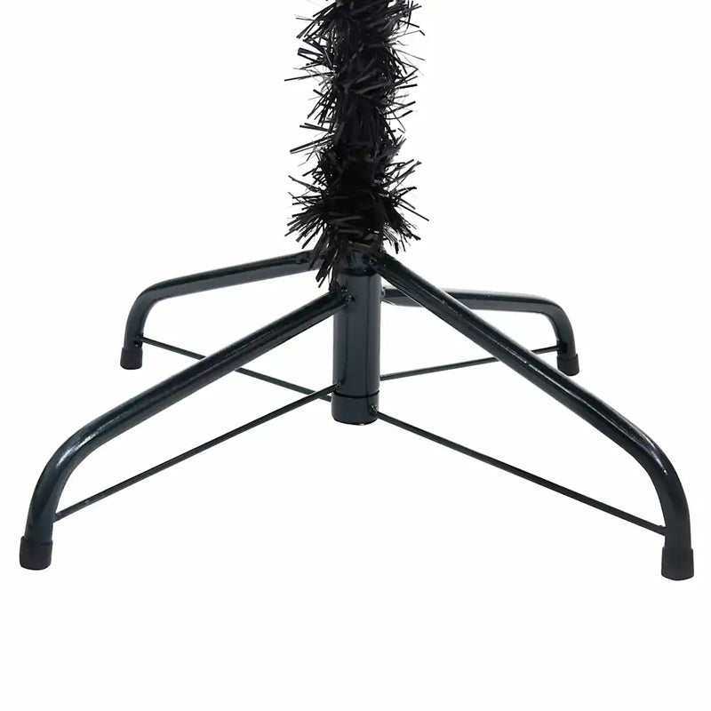 Artificial Pre-lit Christmas Tree with Stand Black 180 cm PVC