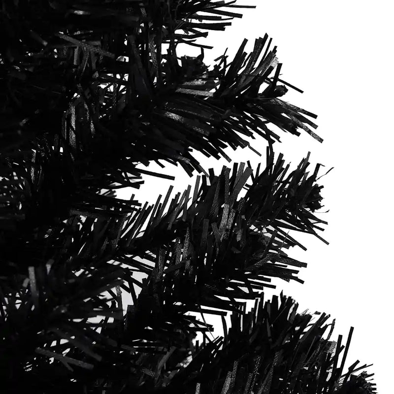 Artificial Pre-lit Christmas Tree with Stand Black 240 cm PVC