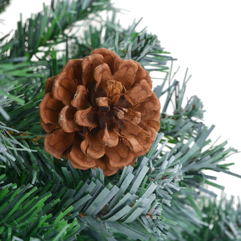Frosted Pre-lit Christmas Tree with Pinecones 150 cm