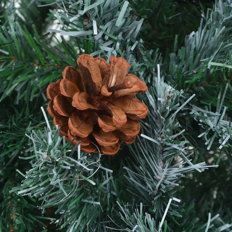 Frosted Pre-lit Christmas Tree with Pinecones 150 cm