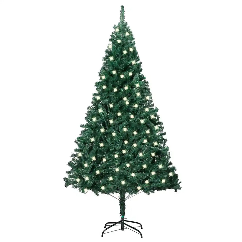 Artificial Pre-lit Christmas Tree Thick Branches Green 120 cm