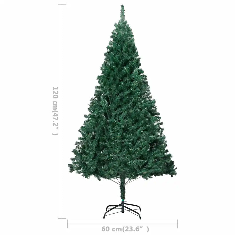 Artificial Pre-lit Christmas Tree Thick Branches Green 120 cm