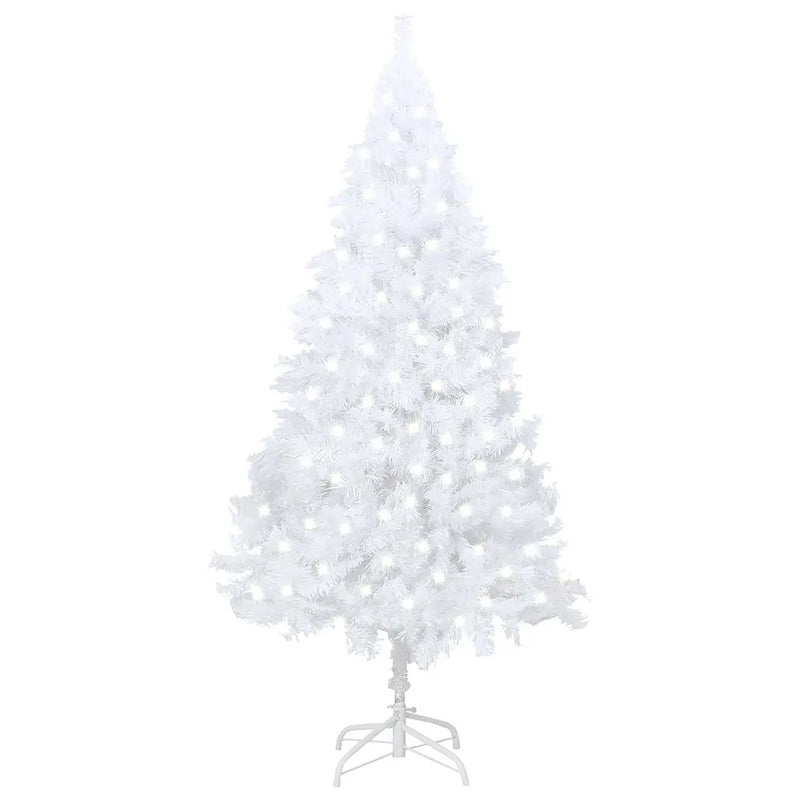 Artificial Pre-lit Christmas Tree Thick Branches White 120 cm
