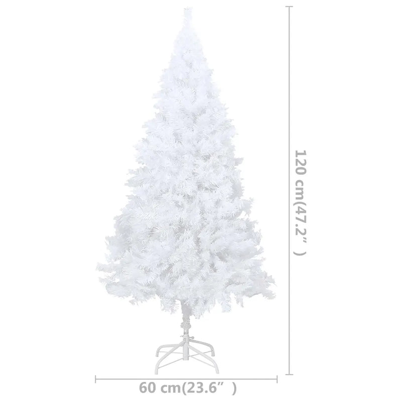 Artificial Pre-lit Christmas Tree Thick Branches White 120 cm