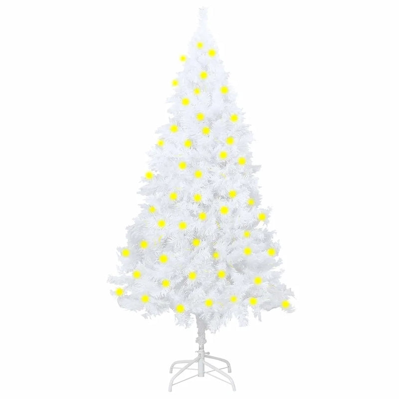 Artificial Pre-lit Christmas Tree Thick Branches White 180 cm