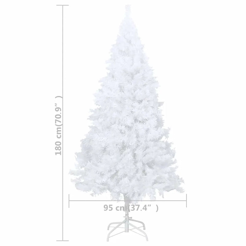 Artificial Pre-lit Christmas Tree Thick Branches White 180 cm