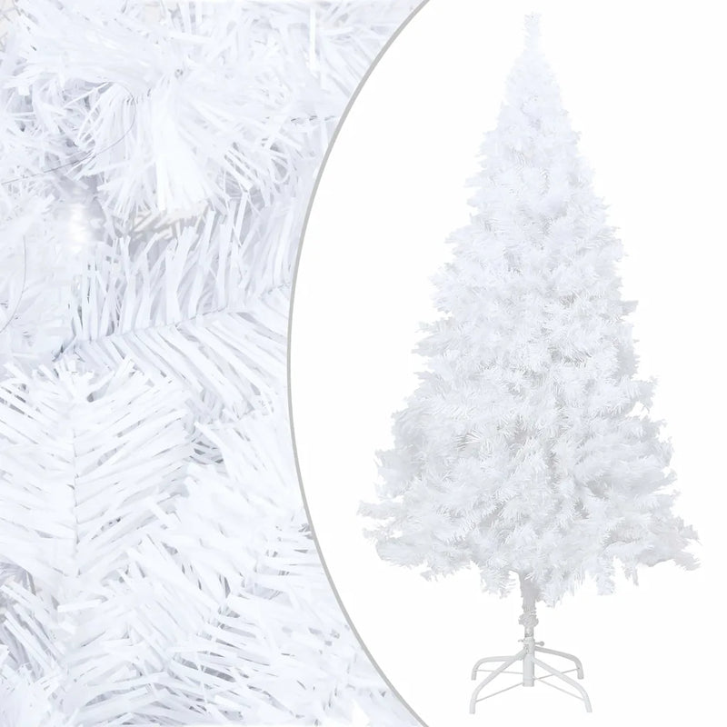 Artificial Pre-lit Christmas Tree Thick Branches White 210 cm