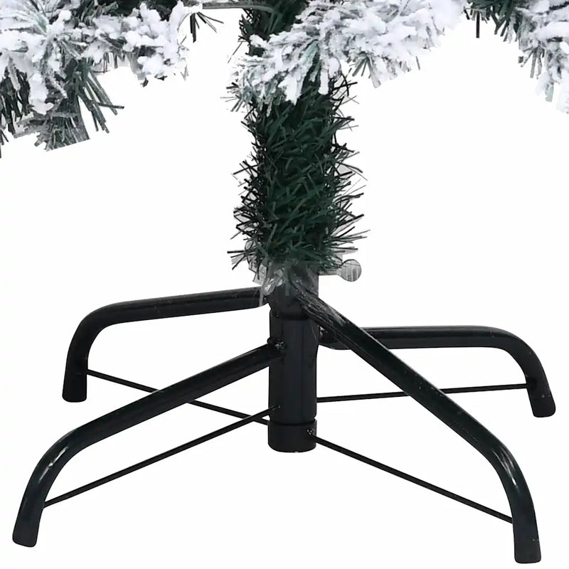 Artificial Pre-lit Christmas Tree with Flocked Snow Green 400 cm PVC