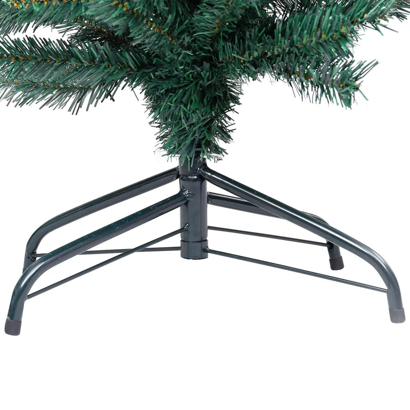Slim Artificial Pre-lit Christmas Tree with Stand Green 120 cm PVC