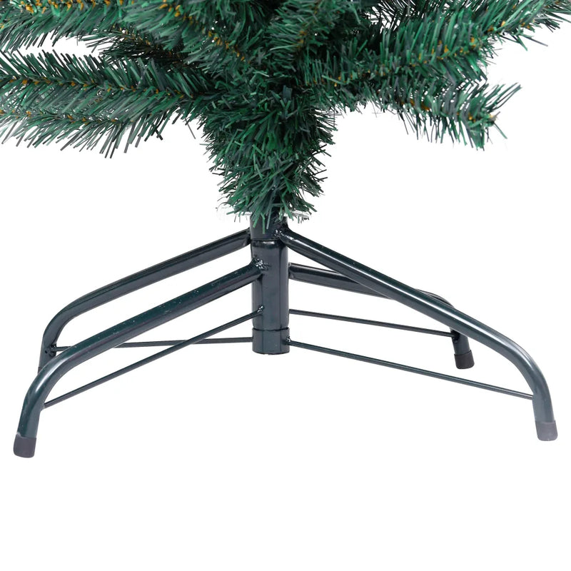 Slim Artificial Pre-lit Christmas Tree with Stand Green 210 cm PVC
