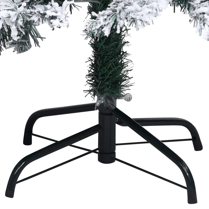 vidaXL Artificial Pre-lit Christmas Tree with Flocked Snow Green 120 cm
