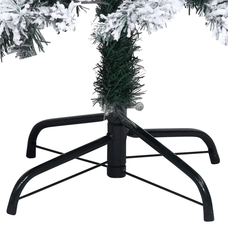 vidaXL Artificial Pre-lit Christmas Tree with Flocked Snow Green 180 cm
