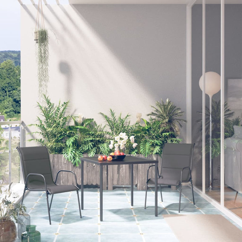 vidaXL 3 Piece Outdoor Dining Set Steel Anthracite