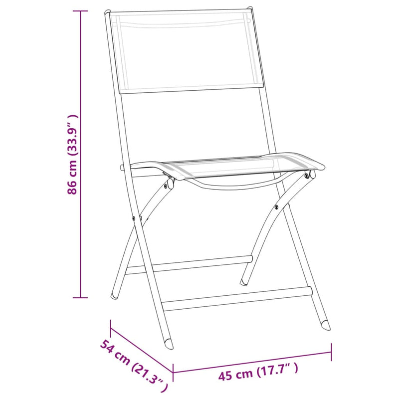 vidaXL 3 Piece Outdoor Dining Set Steel