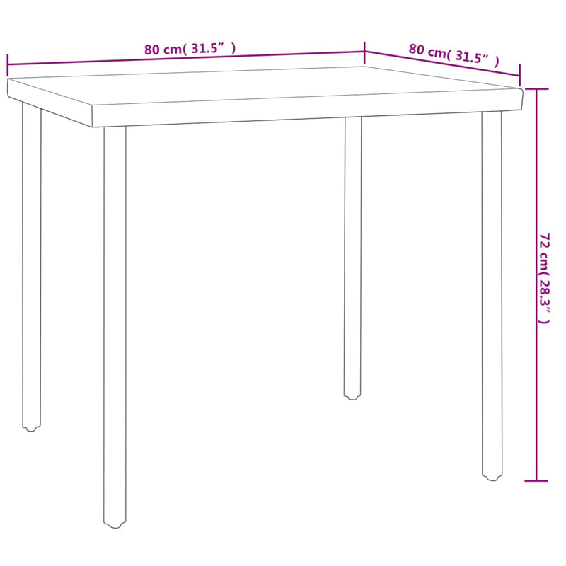 vidaXL 3 Piece Outdoor Dining Set Steel