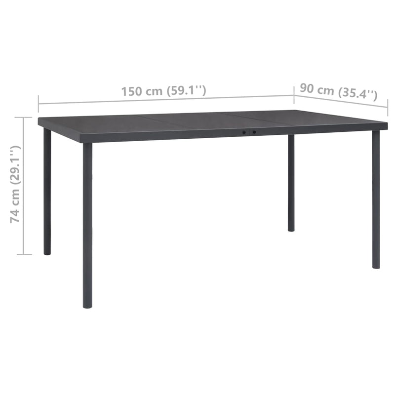vidaXL 7 Piece Outdoor Dining Set Steel