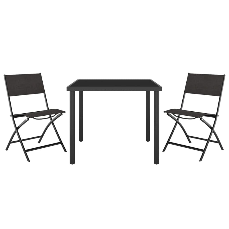 vidaXL 3 Piece Outdoor Dining Set Steel