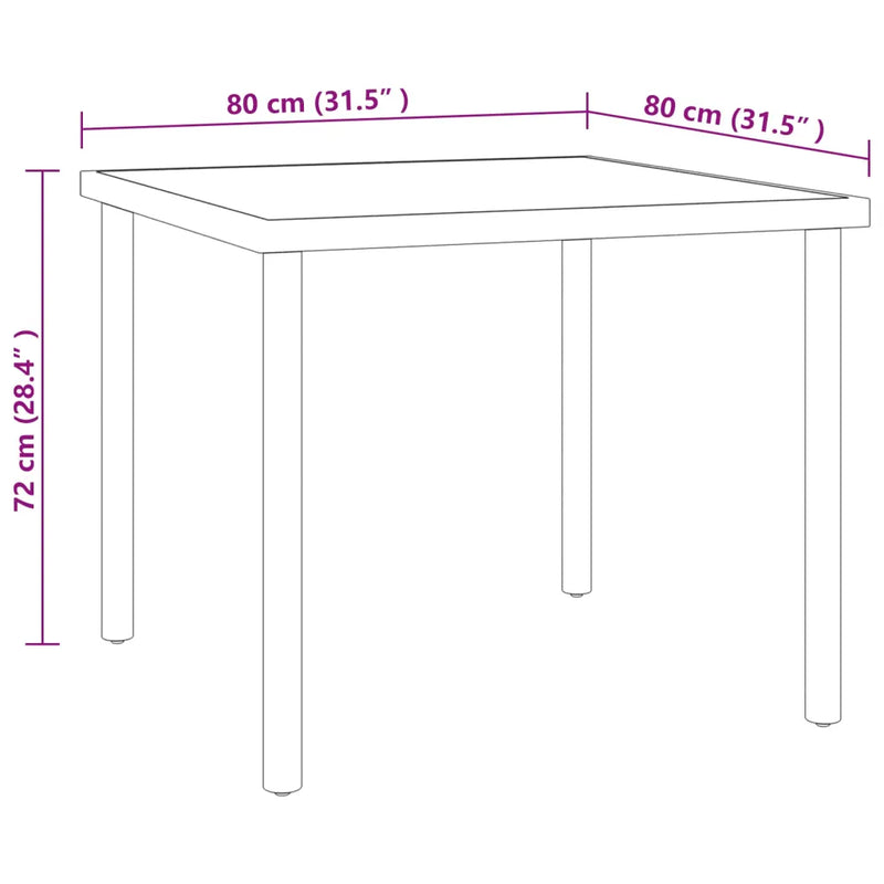 3 Piece Outdoor Dining Set Steel