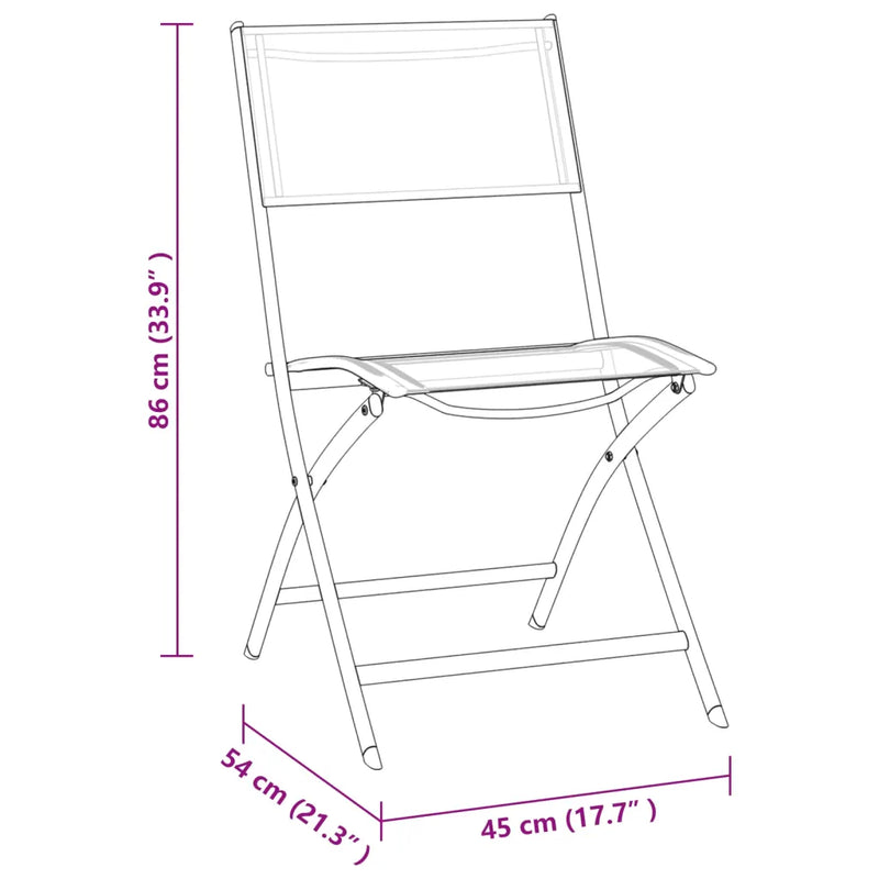 3 Piece Outdoor Dining Set Steel