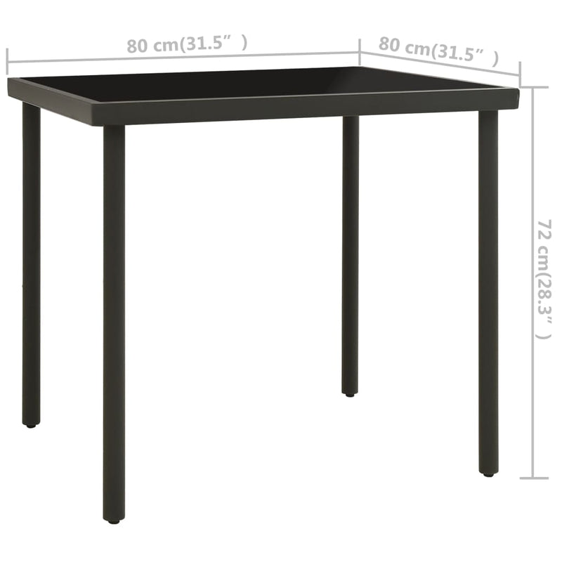 vidaXL 3 Piece Outdoor Dining Set Steel