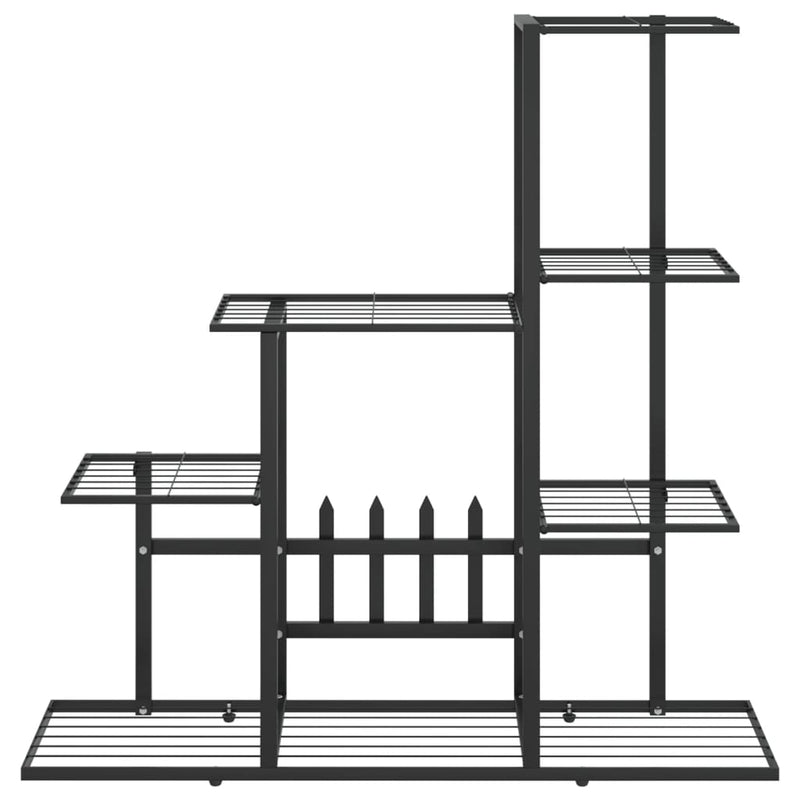 vidaXL Flower Stand 94.5x25x88 cm Black Metal