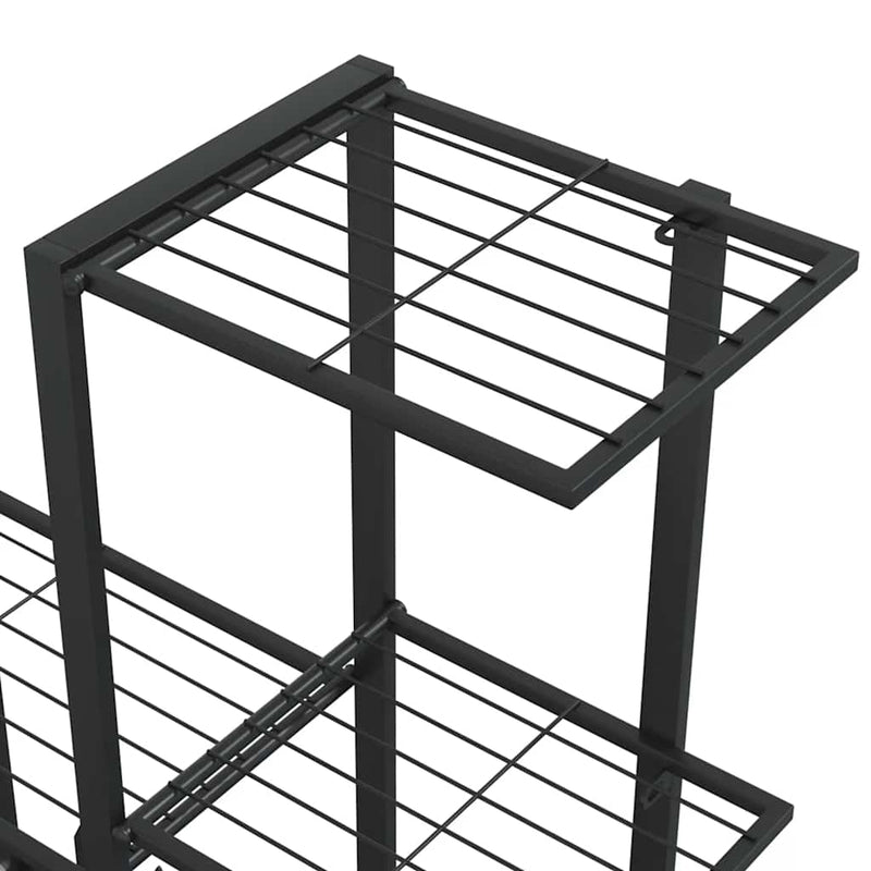 vidaXL Flower Stand with Wheel 94.5x25x92.5 cm Black Metal