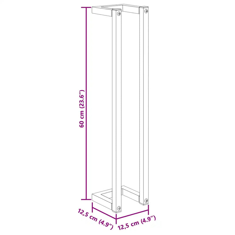 Towel Rack White 12.5x12.5x60 cm Steel