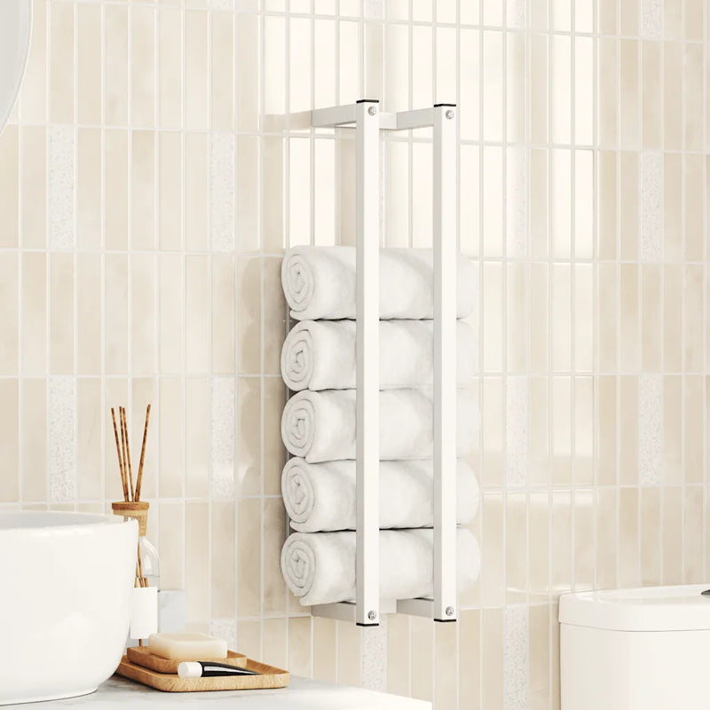 Towel Rack White 12.5x12.5x60 cm Steel
