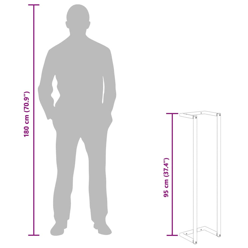 vidaXL Towel Rack White 25x20x95 cm Steel