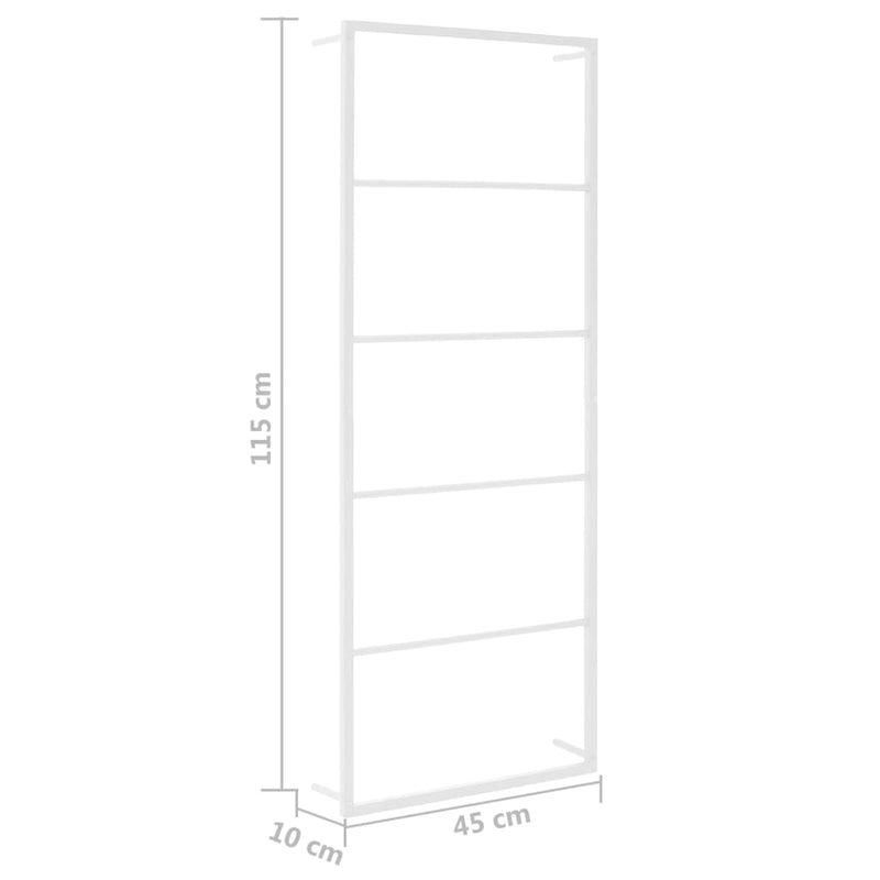 vidaXL Towel Rack White 45x10x115 cm Steel