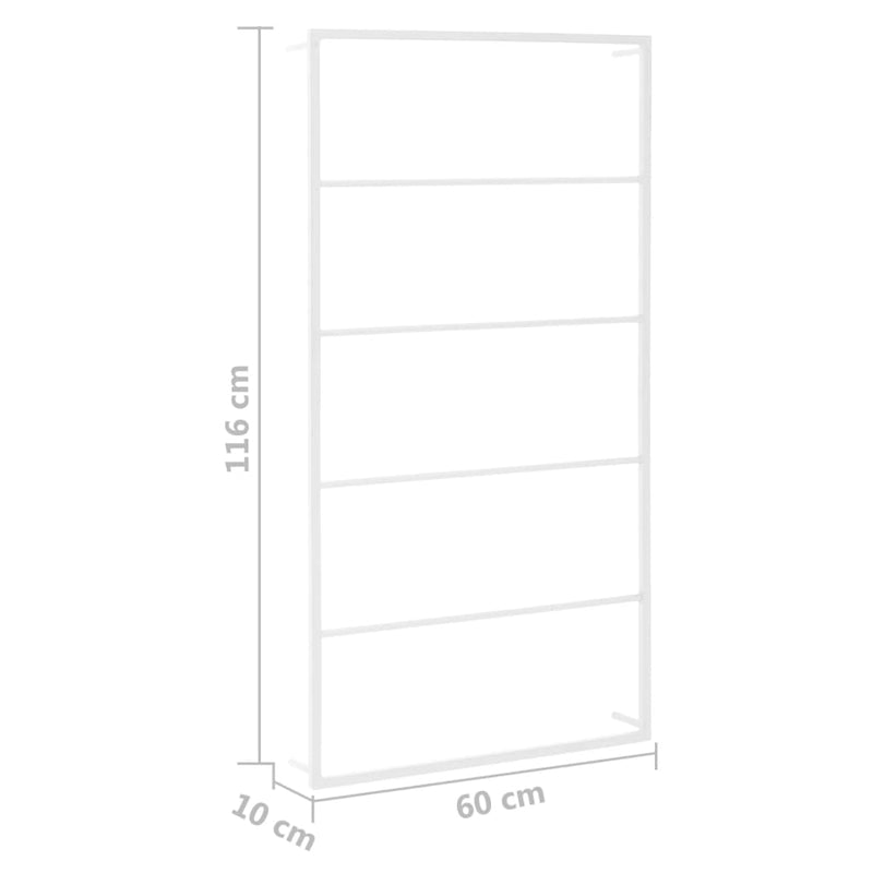 vidaXL Towel Rack White 60x10x116 cm Steel