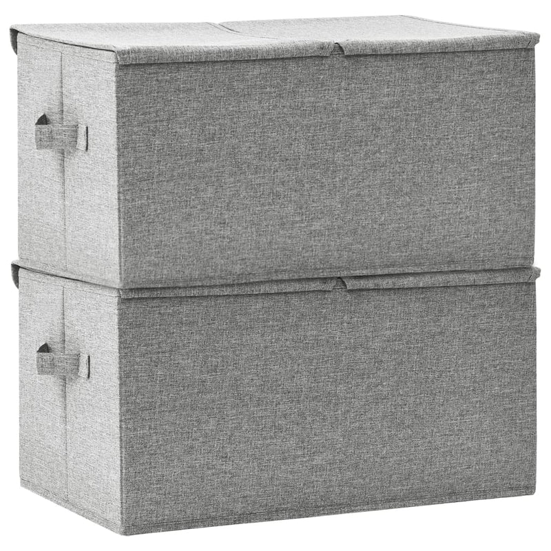 Storage Boxes 2 pcs Fabric 50x30x25 cm Grey