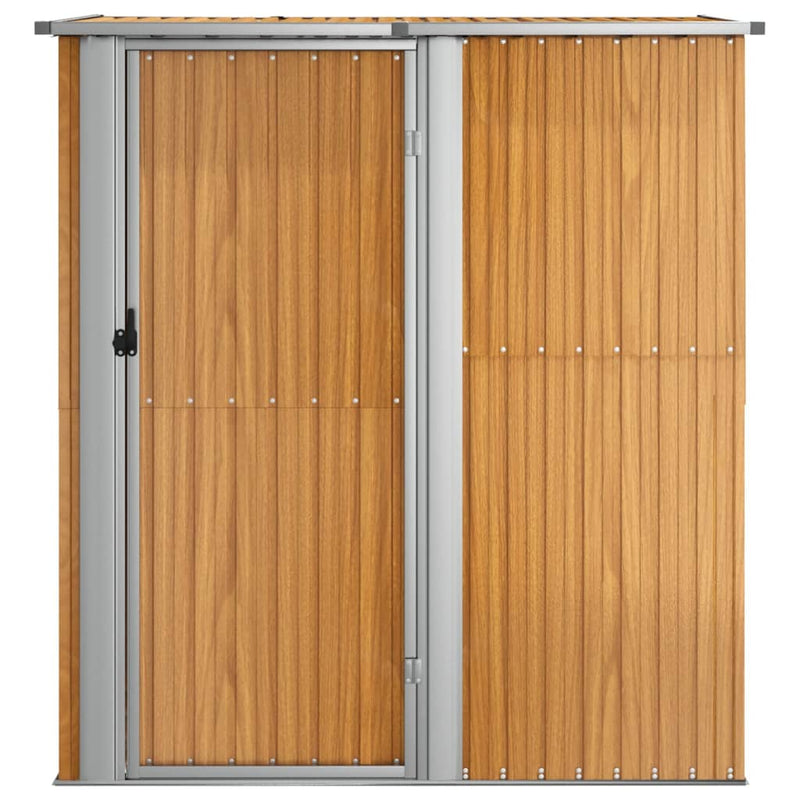 vidaXL Garden Shed 180.5x97x209.5 cm Galvanised Steel Wooden Look