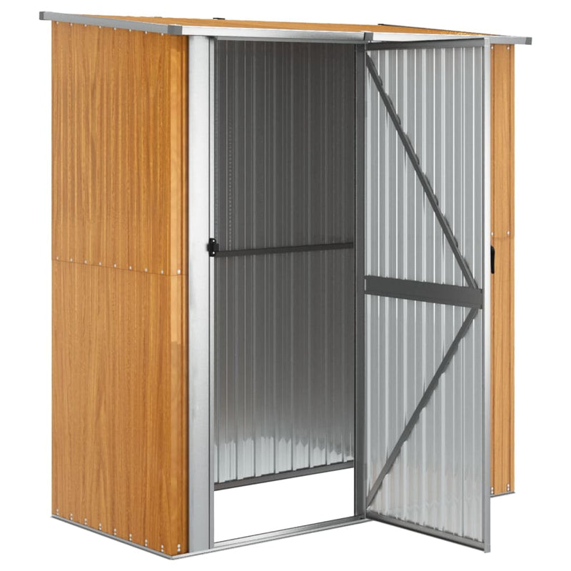 vidaXL Garden Shed 180.5x97x209.5 cm Galvanised Steel Wooden Look