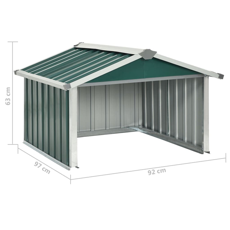 vidaXL Garden Robot Lawnmower Shed 92x97x63 cm Galvanised Steel Green