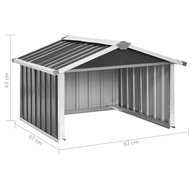 Garden Robot Lawnmower Shed 92x97x63 cm Galvanised Steel Anthracite